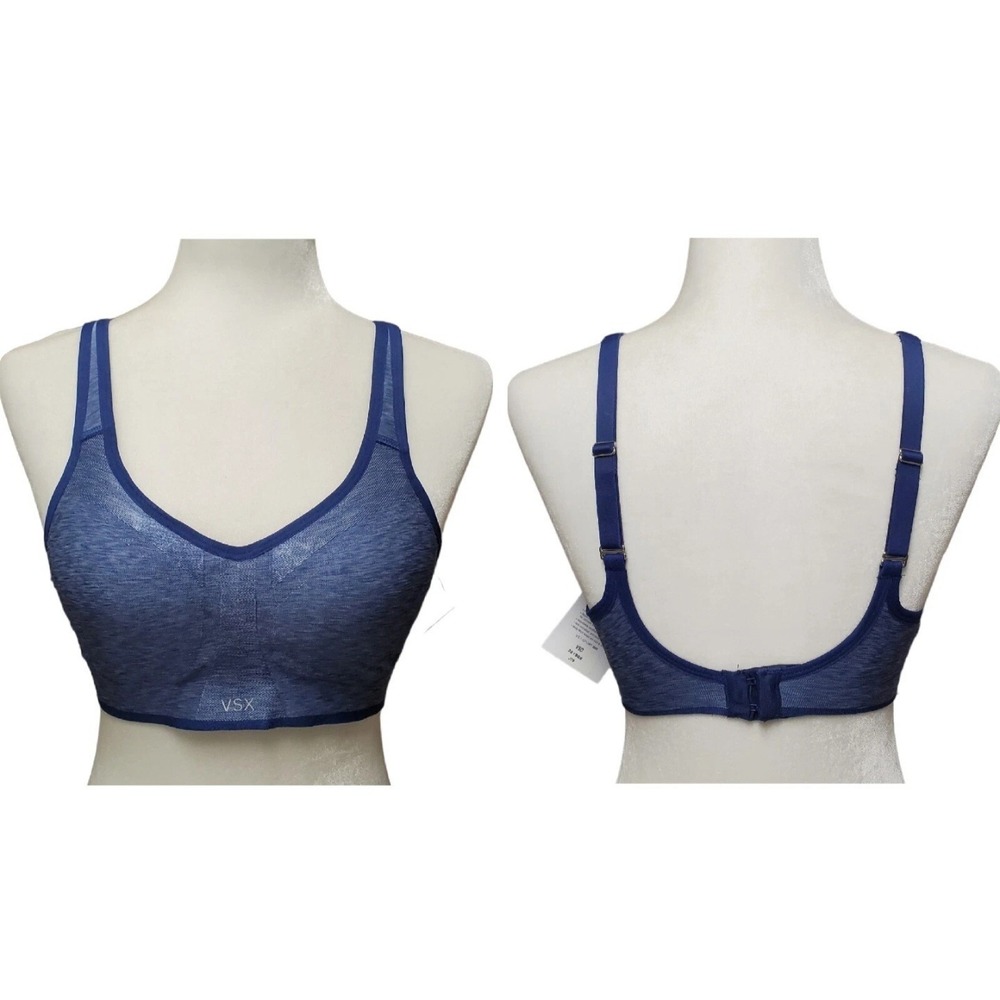 NWT VSX Victoria's Secret Seamless Sports Bra Size Small Blue Convertible Straps